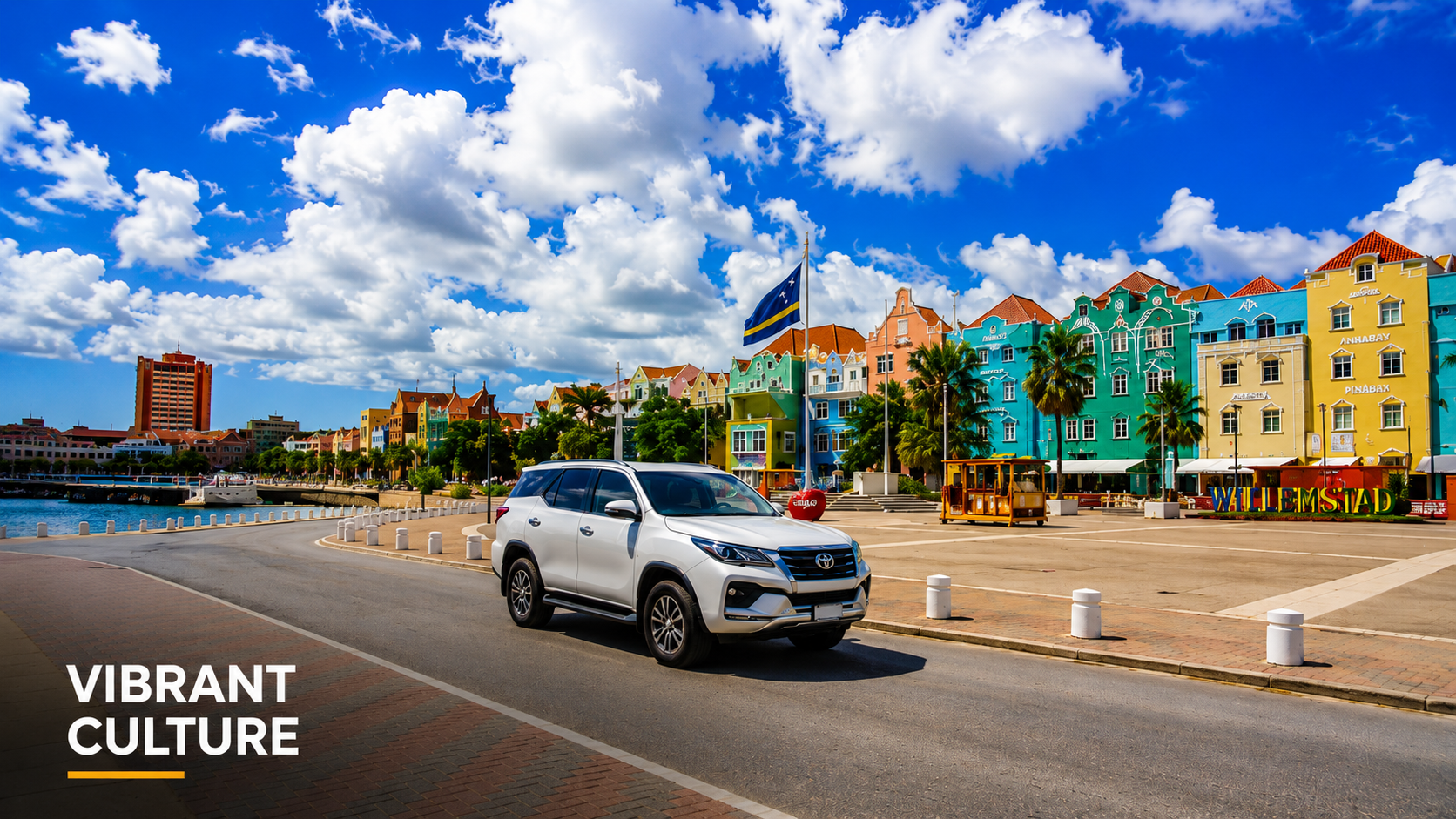Vibrant seaside views of Willemstad, Curaçao